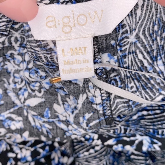 A:glow blue floral maxi dress size large - Picture 7 of 10